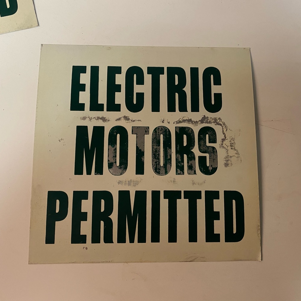 Vintage electric motor sign